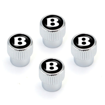 Silver Metal Tire Valve Caps Fit For Bentley Models Set of 5pcs